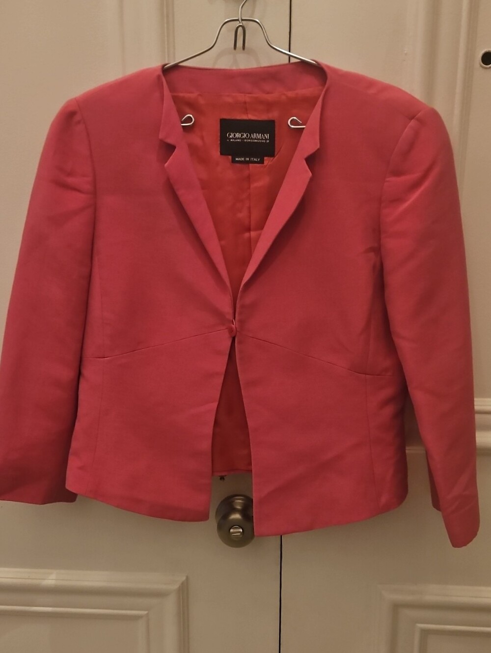 Giorgio Armani Pink Single-Button Tailored Blazer - Small
